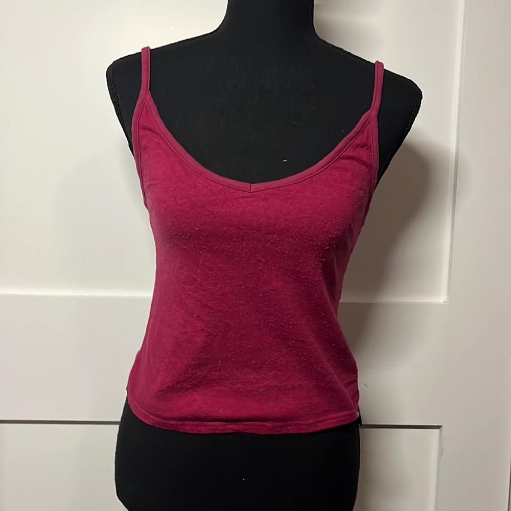 Dark magenta soft cropped tank top women’s medium